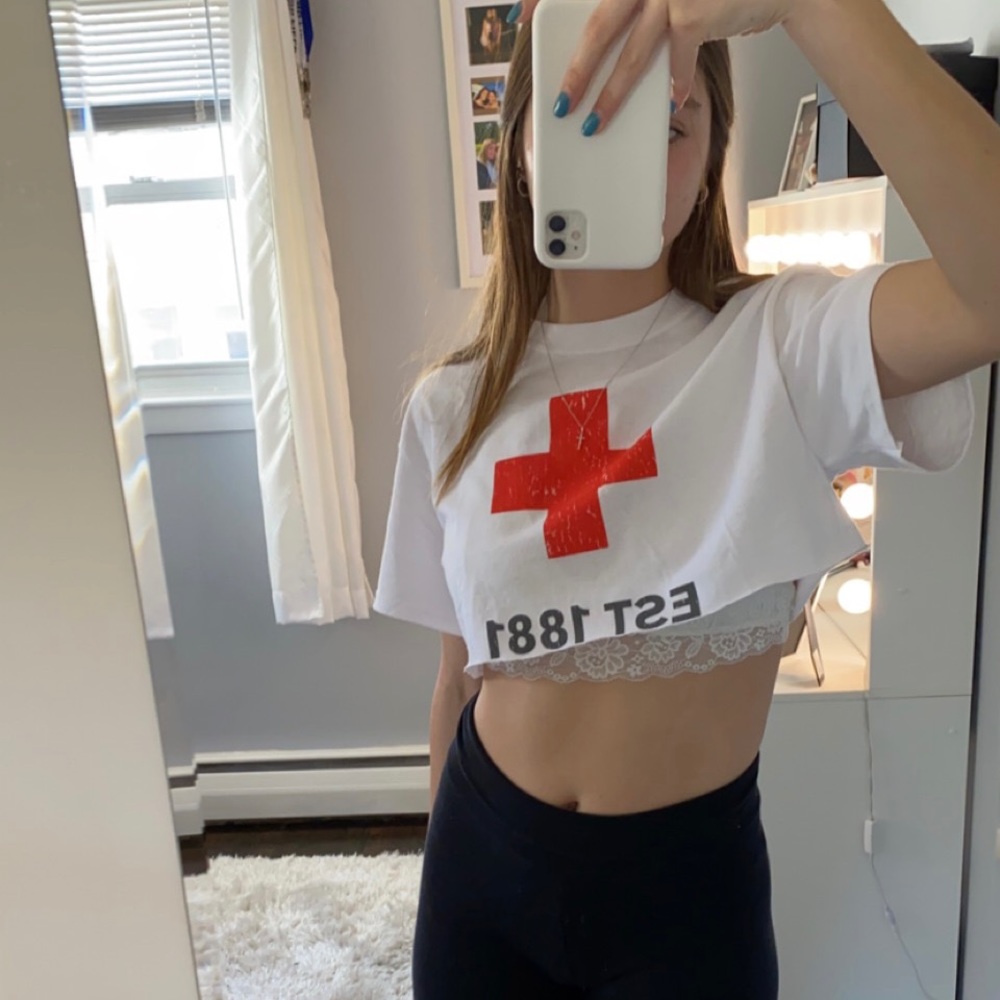 Cropped Short Sleeve Life Guard Shirt